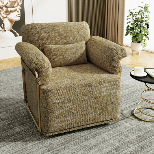 Upholstered Swivel Barrel Chair